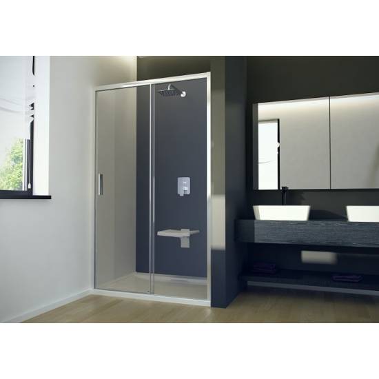 ACTIS Drzwi prysznicowe 100x195 przesuwne szkło przejrzyste Besco